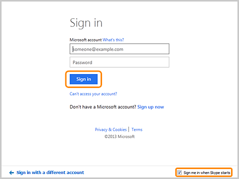 how do i sign into skype with my microsoft account