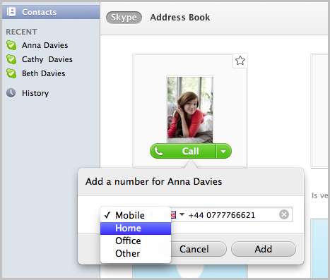 skype for mac number of contacts displayed
