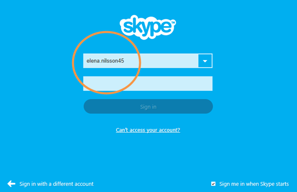 skype username