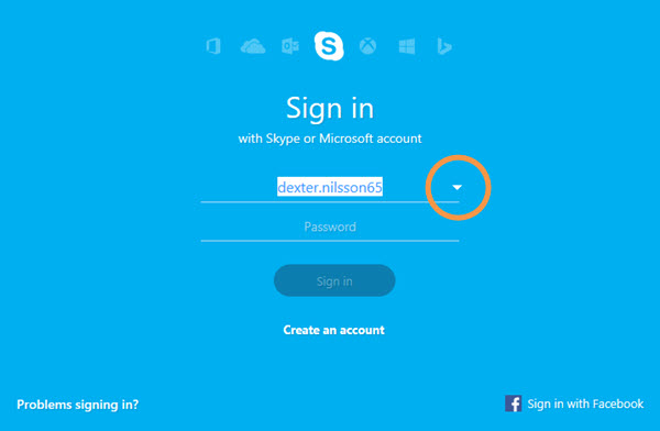 Skype Sign in Screen
