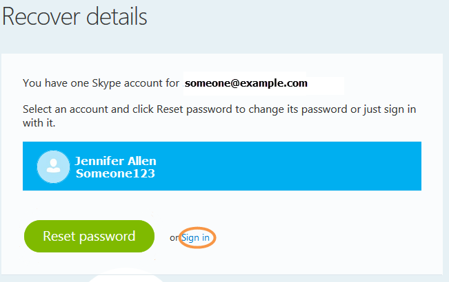 skype sign up forgot password