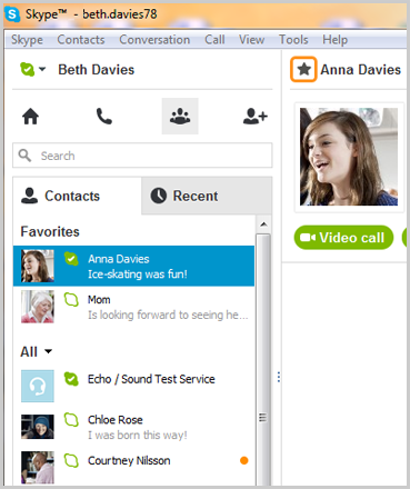 cannot add contacts to skype favorites