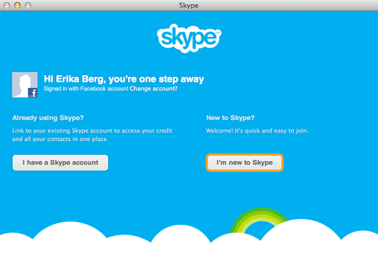 skype login using facebook