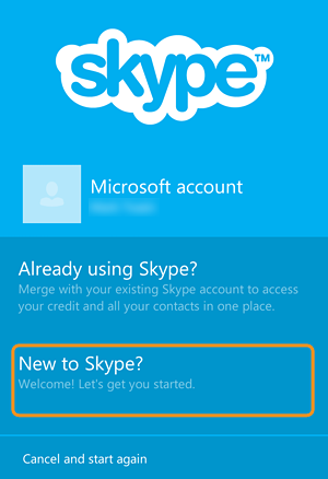 sign in to skype using microsoft account