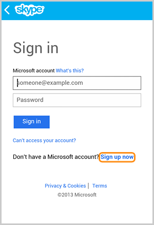 how to sign in to skype with an account name