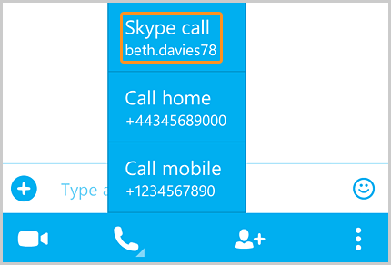 makingon a skype to skype call