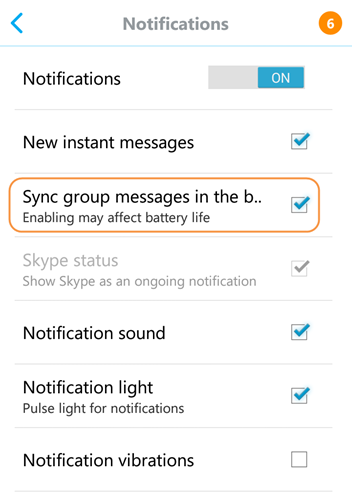 skype for business notification settings