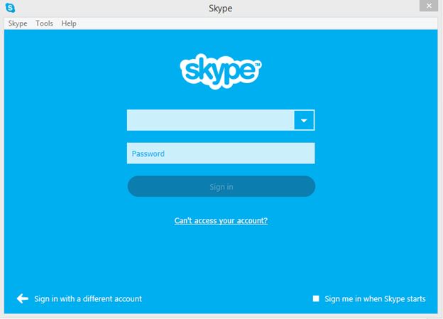 how to sign in skype with skyp account
